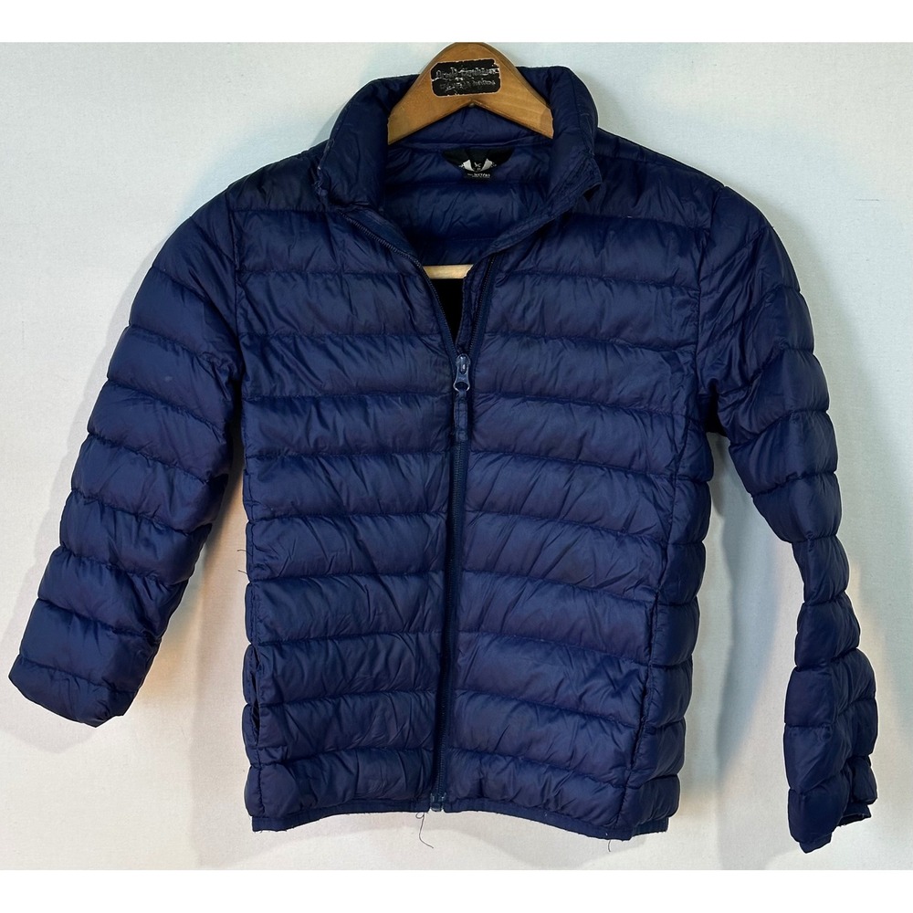 Eddie Bauer Puffer Down Jacket Quilted Kids Size M 7/8 Blue